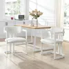 Streamdale Furniture Streamdale Upholstered Dining Chairs (set Of 2), Beige Fabric, White Metal Frame