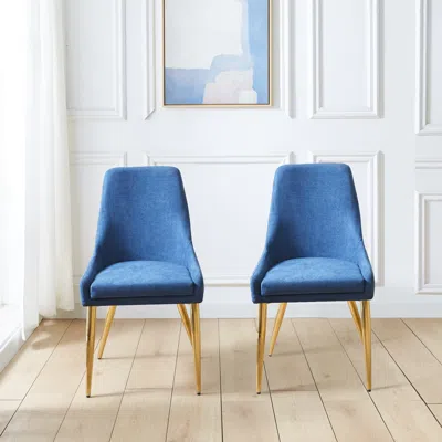 Streamdale Furniture Streamdale Upholstered Dining Chairs Set Of 2 With Stainless Steel Legs
