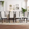 Streamdale Furniture Streamdale Upholstered Dining Chairs Set Of 4, Diamond Tufted, Beige & Black In Black