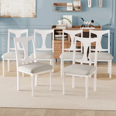 Streamdale Furniture Streamdale Upholstered Dining Chairs Set Of 6, Farmhouse Kitchen Chairs