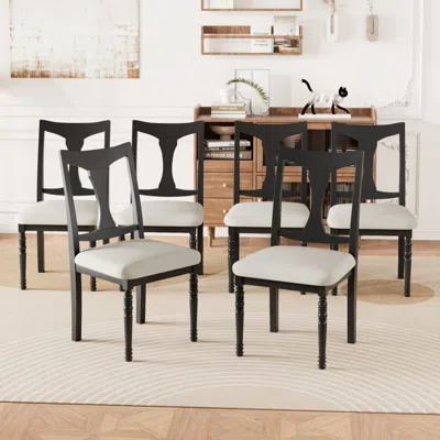 Streamdale Furniture Streamdale Upholstered Dining Chairs Set Of 6, Farmhouse Kitchen Chairs