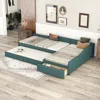 Streamdale Furniture Streamdale Upholstered Double Twin Size Daybed With Trundle And Drawer