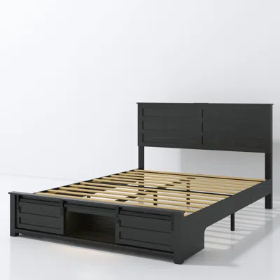 Streamdale Furniture Streamdale Upholstered Full Bed Frame With Storage Headboard, Led & Pet Bed