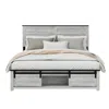 Streamdale Furniture Streamdale Upholstered Full Bed Frame With Storage Headboard, Led & Pet Bed