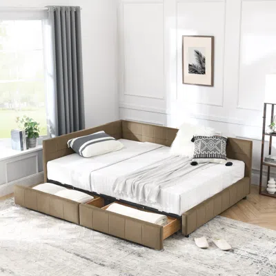 Streamdale Furniture Streamdale Upholstered Full Size Bed Frame With Backrest [80.5" X 59" X 29.5"]
