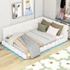 Streamdale Furniture Streamdale Upholstered Full Size Platform Bed With Usb Ports And Led Belt