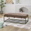Streamdale Furniture Streamdale Upholstered Metal Ottoman Bench, Suede