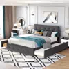 Streamdale Furniture Streamdale Upholstered Platform Bed With 2 Drawers And 1 Twin Xl Trundle