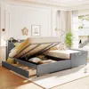 Streamdale Furniture Streamdale Upholstered Platform Bed With Storage & Usb Ports