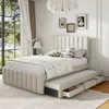 Streamdale Furniture Streamdale Upholstered Platform Bed With Trundle And Drawers