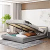 Streamdale Furniture Streamdale Upholstered Pu Leather Platform Bed With A Hydraulic Storage System