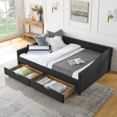 Streamdale Furniture Streamdale Upholstered Queen Size Daybed With Drawers