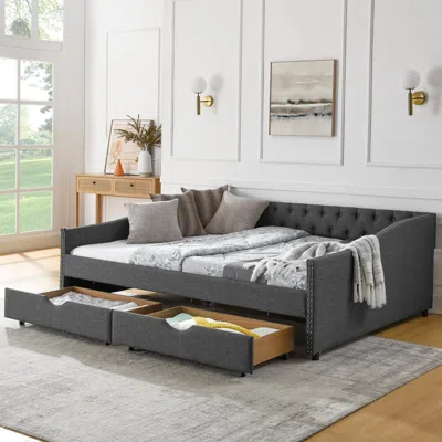 Streamdale Furniture Streamdale Upholstered Queen Size Daybed With Drawers