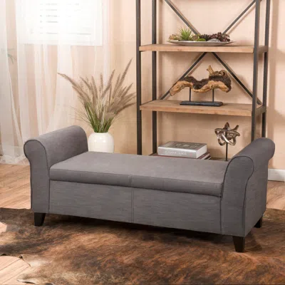 Streamdale Furniture Streamdale Upholstered Storage Bench With Rolled Arms