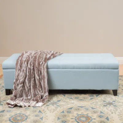 Streamdale Furniture Streamdale Upholstered Storage Ottoman Bench - 50.75" - Light Sky