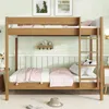 Streamdale Furniture Streamdale Upholstered Twin-over-twin Bunk Bed With Ladder And Safety Rails