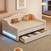 Streamdale Furniture Streamdale Upholstered Twin Xl Size Daybed With Led Belt And 2 Drawers