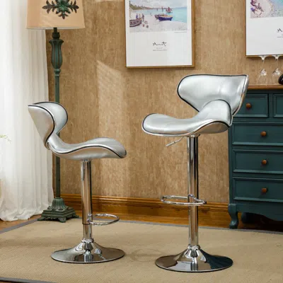 Streamdale Furniture Streamdale Upholstery Airlift Adjustable Swivel Barstool With Chrome Base