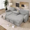 Streamdale Furniture Streamdale Upholstery Sleeper Sectional Sofa With Storage, Ports, Cup Holders