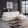 Streamdale Furniture Streamdale Upholstery Sleeper Sectional Sofa With Storage Space In White