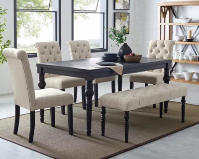 Streamdale Furniture Streamdale Urban Style Dark Wash Wood Dining Set Table