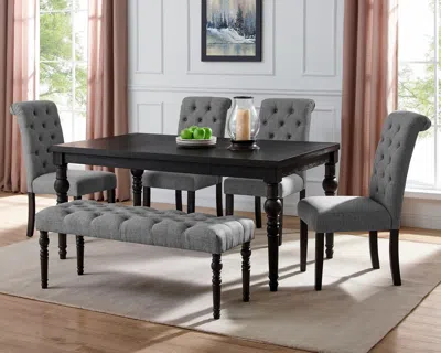 Streamdale Furniture Streamdale Urban Style Dark Wash Wood Dining Set Table