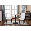 Streamdale Furniture Streamdale Urban Style Solid Wood Leatherette Padded Parson Chair, White, Set Of 2