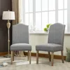 Streamdale Furniture Streamdale Urban Style Solid Wood Nailhead Grey Fabric Padded Parson Chair