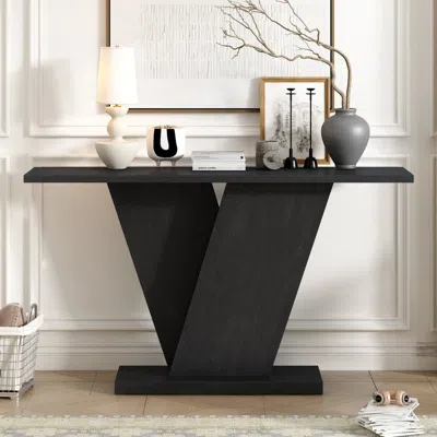 Streamdale Furniture Streamdale V-base Console Table - Wood, Easy Assembly