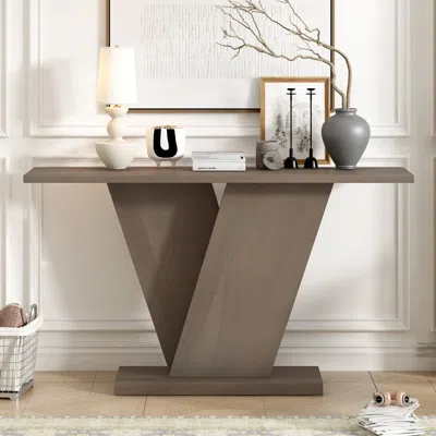 Streamdale Furniture Streamdale V-base Console Table - Wood, Easy Assembly
