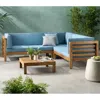 Streamdale Furniture Streamdale V-shaped Outdoor Sectional Sofa Set With Acacia Wood