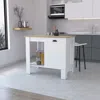 Streamdale Furniture Streamdale Vancouver 1-door Kitchen Island With Open Shelf White And Macadamia