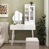 Streamdale Furniture Streamdale Vanity Desk With Mirror & Lights, 3 Drawers