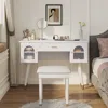 Streamdale Furniture Streamdale Vanity Makeup Table Set, Charging Port