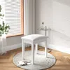 Streamdale Furniture Streamdale Vanity Stool Makeup Bench Dressing Stool With Cushion And Solid Legs,white
