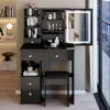 Streamdale Furniture Streamdale Vanity Table With Led Mirror & Stool
