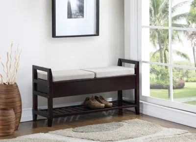 Streamdale Furniture Streamdale Vannes Espresso Storage Shoe Bench
