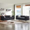 Streamdale Furniture Streamdale Velvet 3+3 Seater Sofa With Wood Frame & Metal Feet