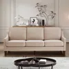 Streamdale Furniture Streamdale Velvet 3-seat Sofa With Wood Legs, Taupe