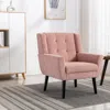 Streamdale Furniture Streamdale Modern Soft Velvet Material Ergonomics Accent Chair Living Room In Pink