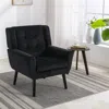 Streamdale Furniture Streamdale Modern Soft Velvet Material Ergonomics Accent Chair Living Room In Black