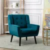 Streamdale Furniture Streamdale Velvet Accent Chair With Black Legs In Blue