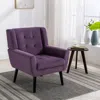 Streamdale Furniture Streamdale Modern Soft Velvet Material Ergonomics Accent Chair Living Room In Purple
