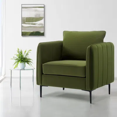 Streamdale Furniture Streamdale Velvet Accent Chair With Metal Legs