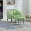 Streamdale Furniture Streamdale Velvet Accent Chair With Ottoman