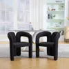 Streamdale Furniture Streamdale Velvet Accent Dining Chair Set Of 2 (black Teddy)
