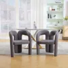 Streamdale Furniture Streamdale Velvet Accent Dining Chair Set Of 2 (gray Teddy) In Gray