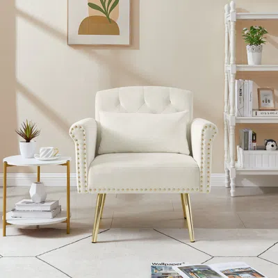 Streamdale Furniture Streamdale Velvet Armchair Ii With Metal Legs