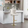 Streamdale Furniture Streamdale Velvet Bar Stool With Adjustable Height And Lion's Head Design