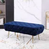 Streamdale Furniture Streamdale Velvet Button Tufted Bench With Gold Metal Legs